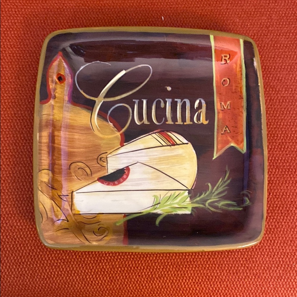 Pier 1 Cucina Hand Painted Canapé Plate